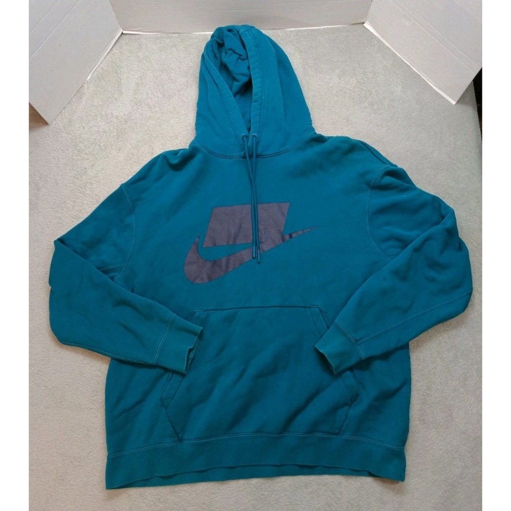 NIKE Not A Sample Hoodie Men's Large Teal Turquoise Kangaroo Pocket Drawstring.